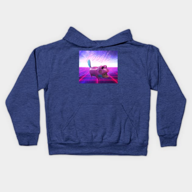 Vaporwave Poogie Kids Hoodie by DigitalCleo